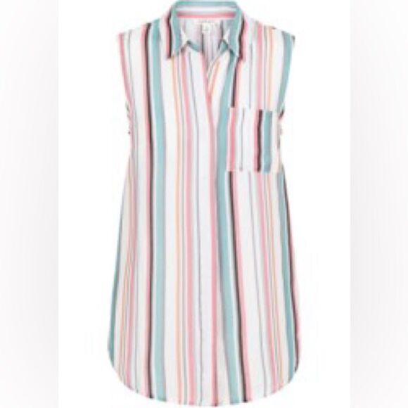 NWT Tribal Striped Sleeveless Top - Picture 1 of 13